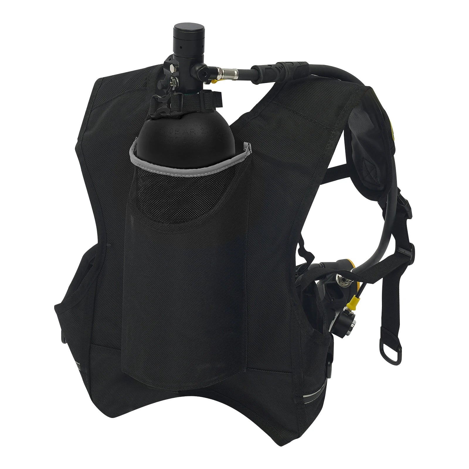 2L 30-50Min Scuba Tank Kit 6061 Aluminium Alloy M18x1.5 Interface Dual-Shoulder Harness Dive Mask 0.53Gal for Shallow Water Snorkeling and Emergency Backup