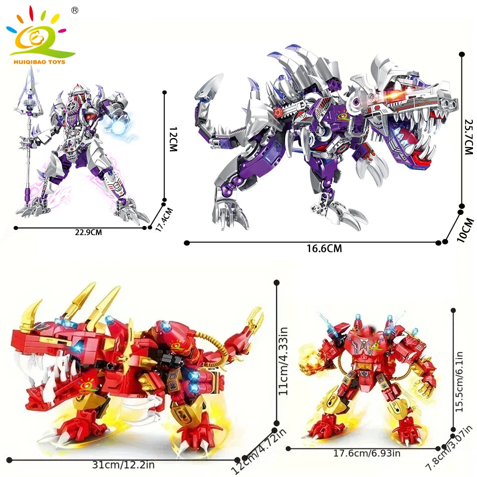 HUIQIBAO 2in1 Jurassic Dinosaur World Model Building Blocks City Triceratops Velociraptor Dino Park Bricks Children Toy Game