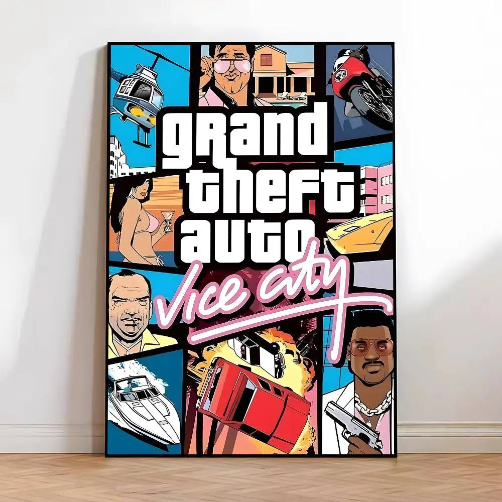Game Anime G-G-GTAS Manga Posters HD Print Vintage Wall Art Decor for Home Study Room
