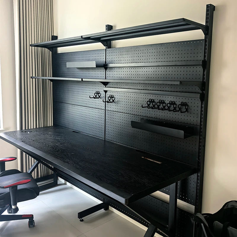Double Gaming Desk Luxury Office Furniture Bedroom Computer Table Integrated Bookshelf Home Storage Designer Desktop Study Table