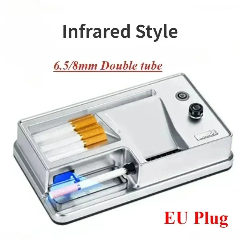 Auto Cigarette Maker Tools Hot Infrared Electric Cigarette Rolling Machine 6.5/8mm Dual-use Tube Injector Roller Tobacco Filling