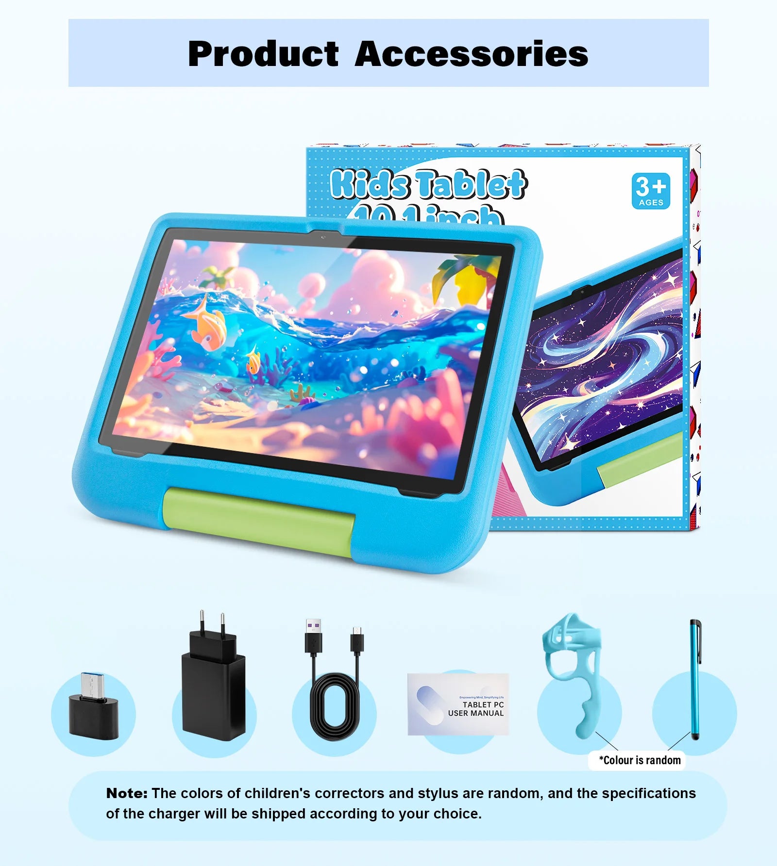 ANRY Kids Tablet Android 15 10.1 Inch CPU A523 2.0GHZ Octa-Core 4GB RAM 64GB ROM 5000Mah Dual Camera Tablets Children's Gifts