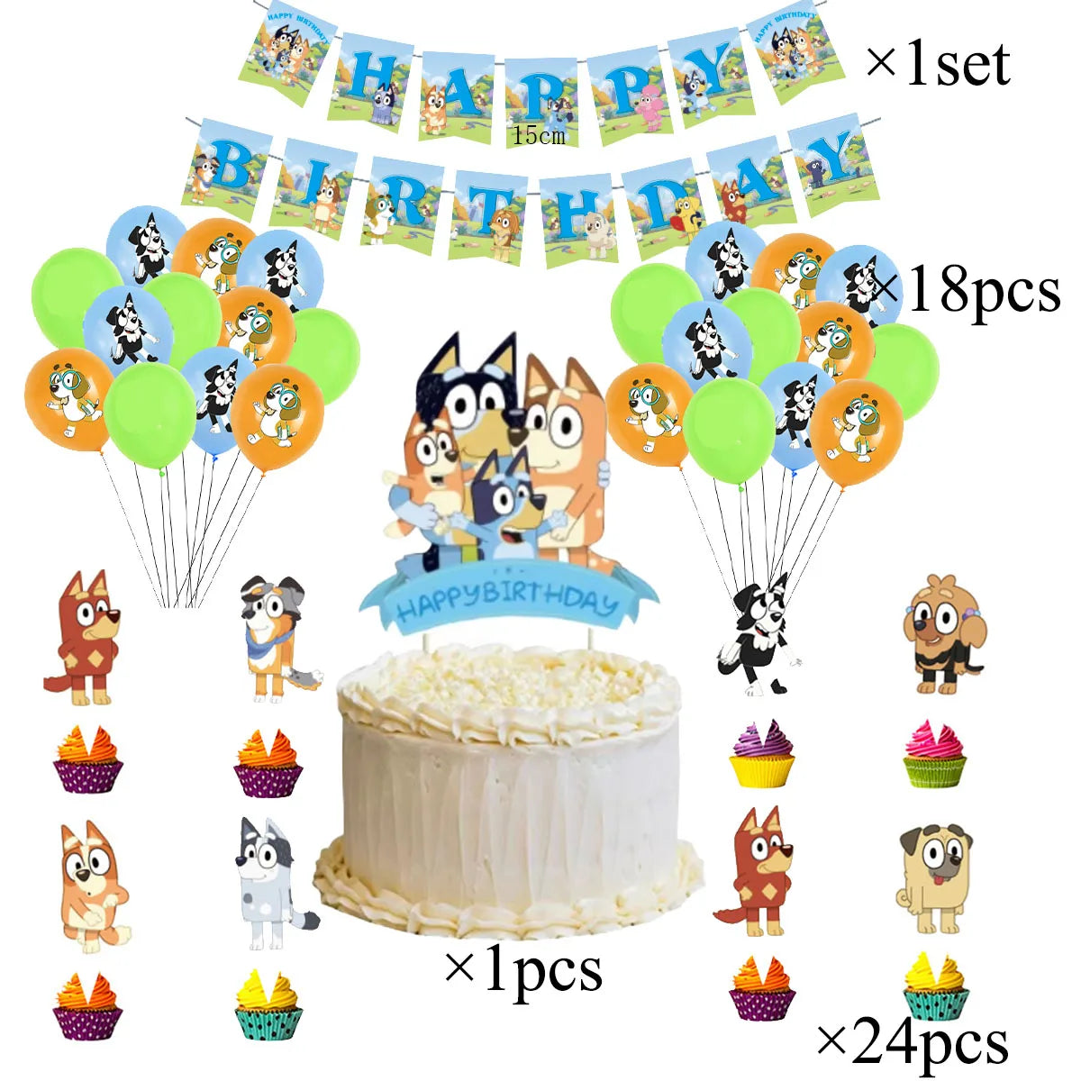 Blue dog Birthday Party Supplies Goodie Bag Stuffers Fillers Tableware Plates Cups Napkins Tablecloth Party Favor Decorations