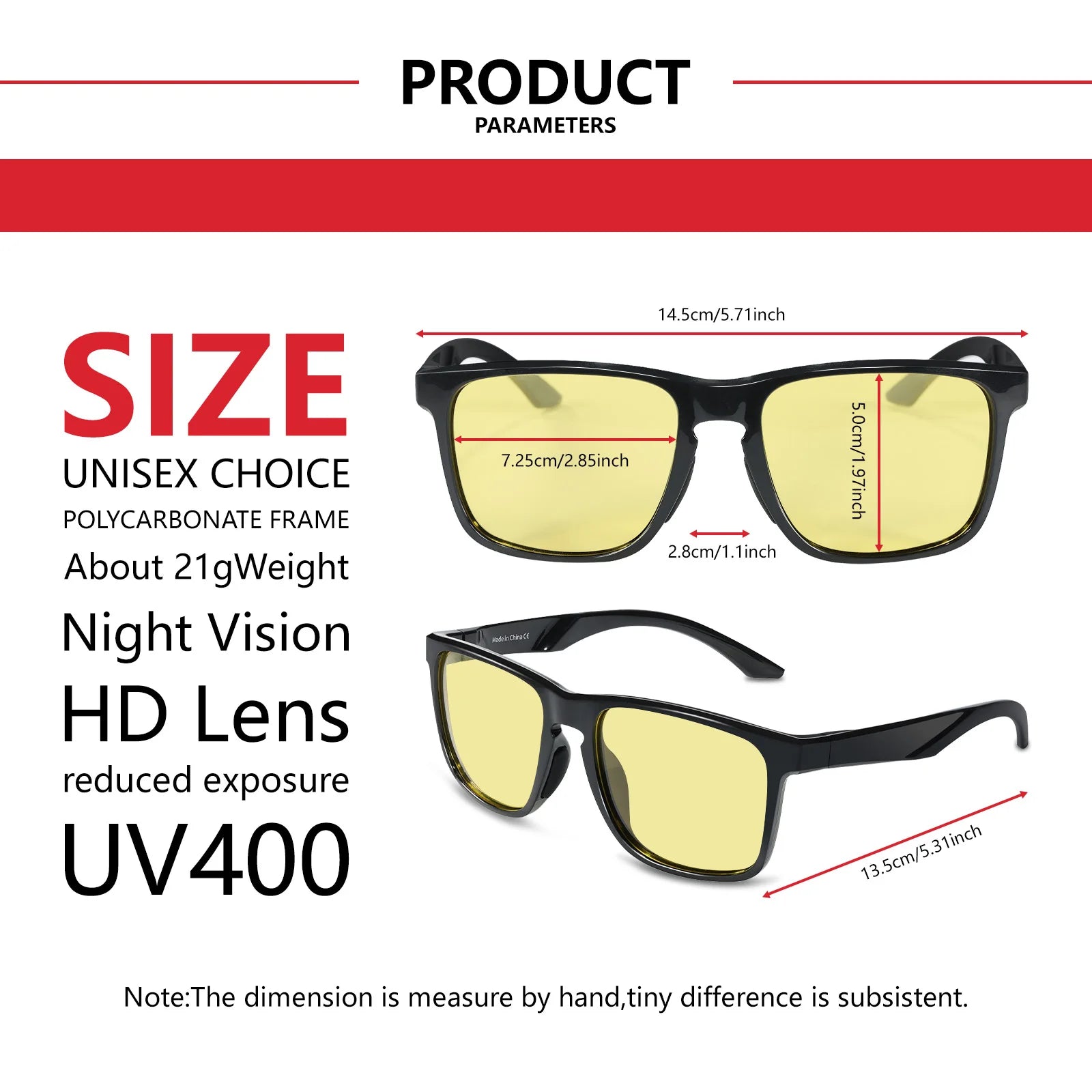 SCVCN Night Vision Glasses Fashion Sunglasses Y2K Trave Cycling Glasses Driving UV400 Mtb Fishing Sports Goggles Oversized Man