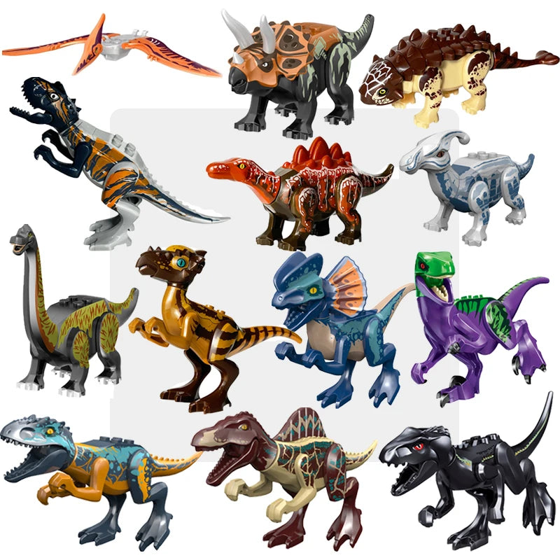 Jurassic Cool Dinosaurs World Triceratops Velociraptor Indominus T-Rex Model Assemble Building Blocks Toys For Children Boy Gift