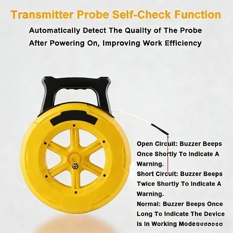 ZHOUCE Pipeline Blockage Detection Locator - Water Pipe Wall Scanner 30M Pipeline Detector Metal PVC Water Pipe Blockage Tool