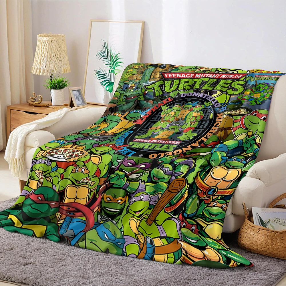 N-Ninja-s T-Turtles Flannel Blanket Warm Soft Halloween Christmas Couch Warm Cozy Decorative Decor Gift for All Season