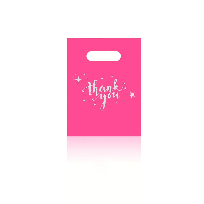 30/50/100PCS plastic thank-you bags with handles, small commercial shopping bags, gift bags, retail boutiques, clothing stores