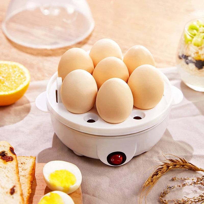 Electric Eggs Cooker Rapid Mini Egg Boiling Machine for Poached Scrambled Omelets Auto Shut Off Kitchen Appliance