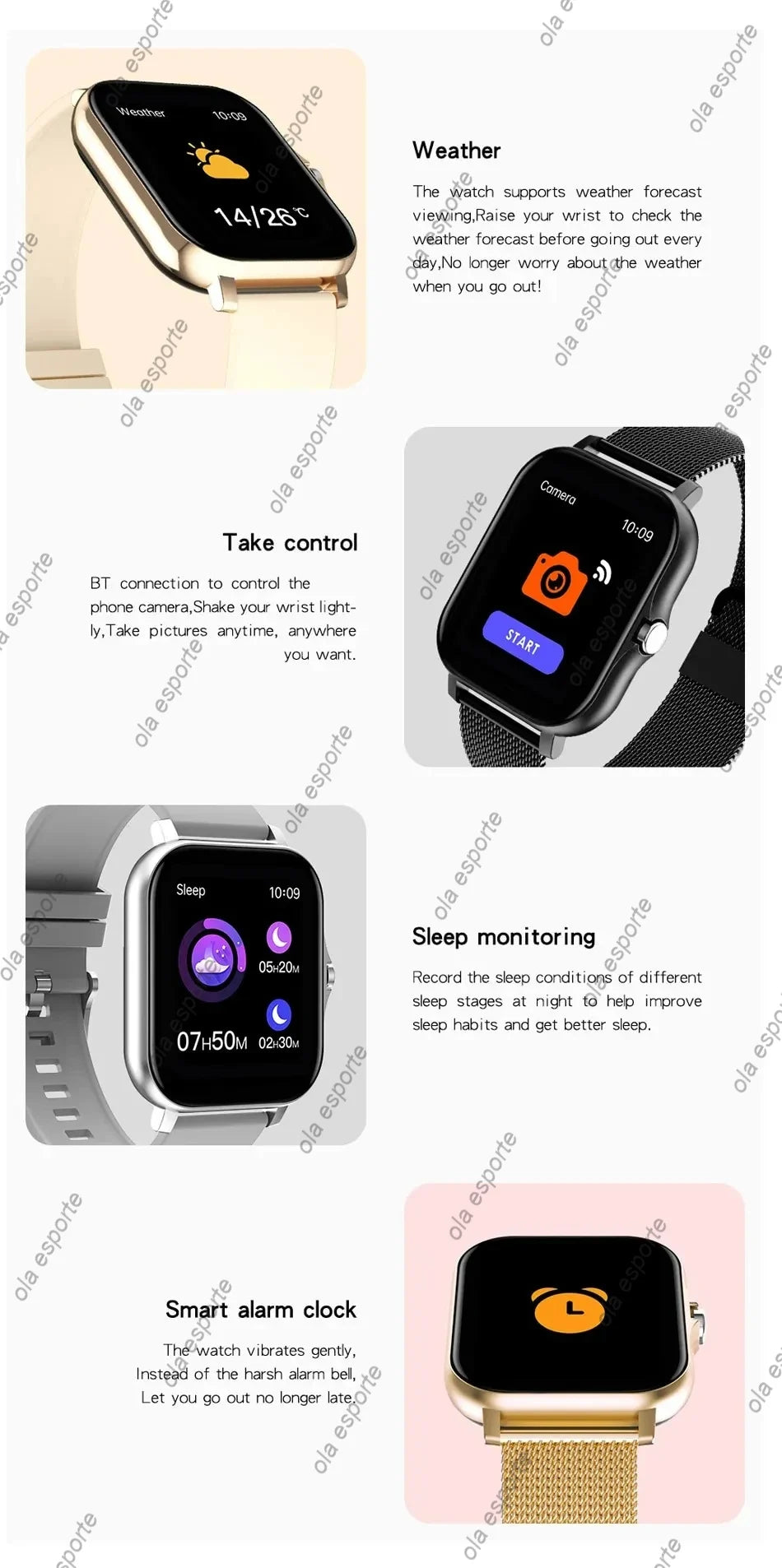 Stay stylish and connected with this versatile smartwatch designed for both men and women!