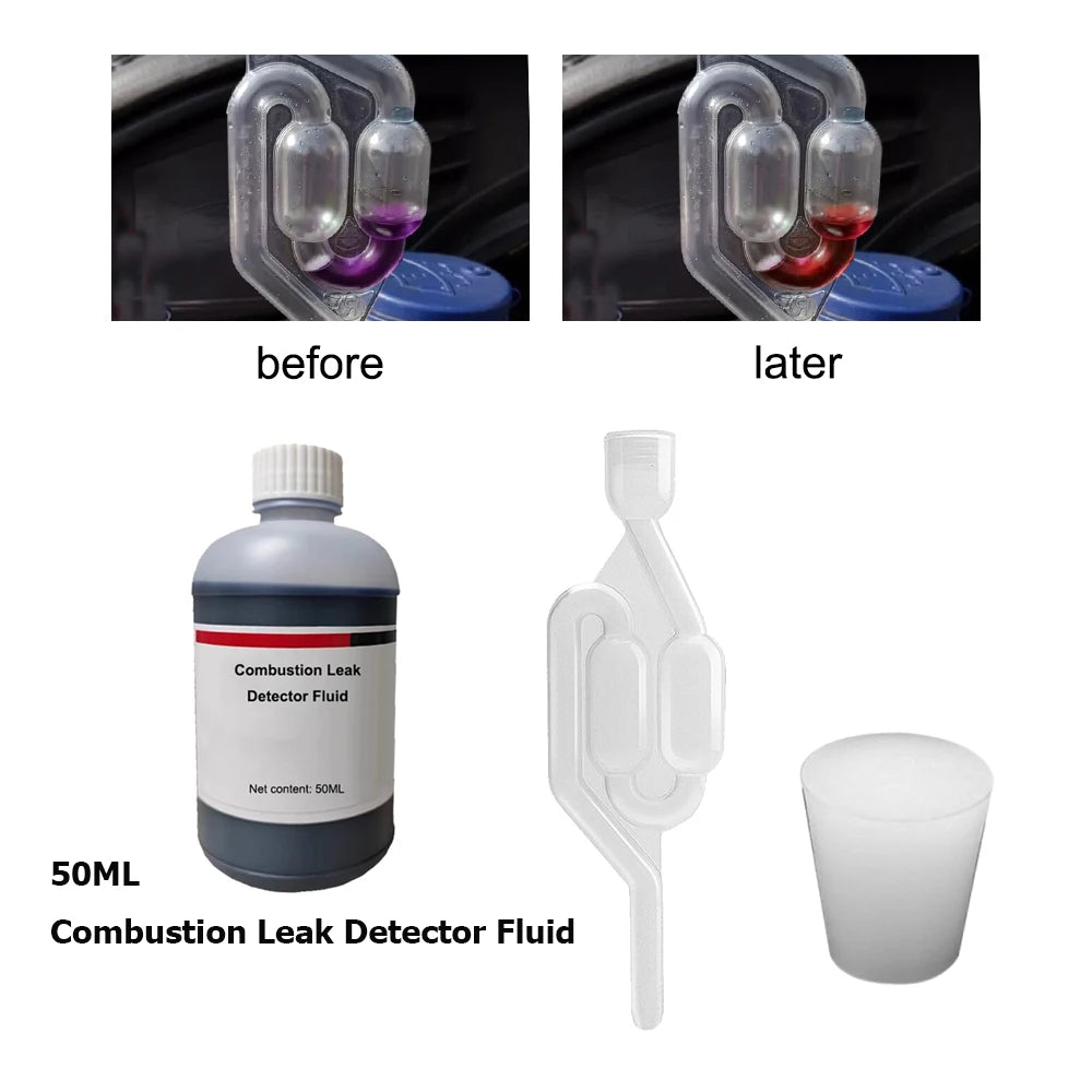 Combustion Leak Tester Kit 50ml Combustion Leak Tester Tool Blown Head Gasket Block Detector Petrol/Diesel Fluid Car Repair Tool