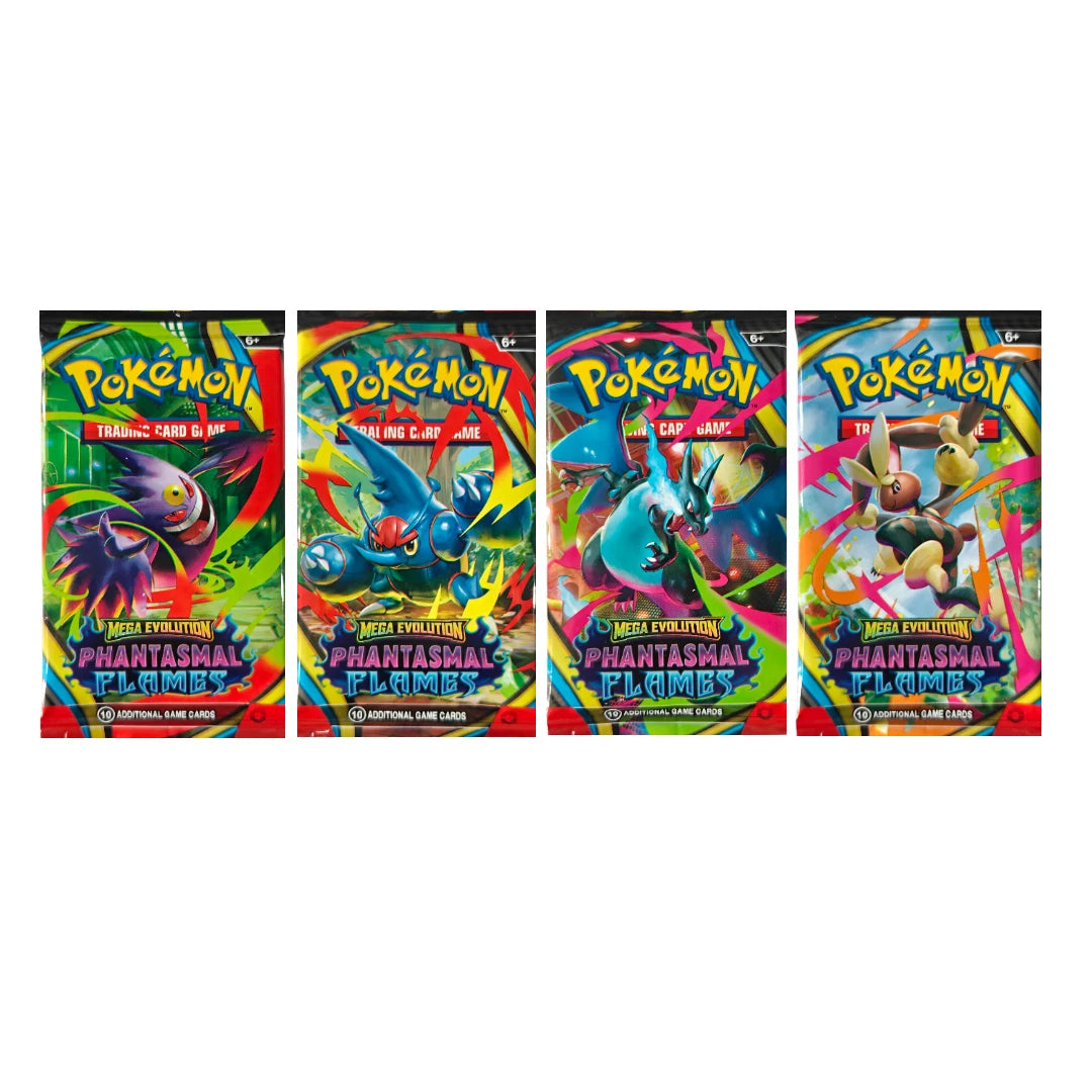 Pokemon TCG Mega Evolution Phantasmal Flames Trading Card Gengar Heracross Lopunny Charizard X Anime Collectible Collection Gift