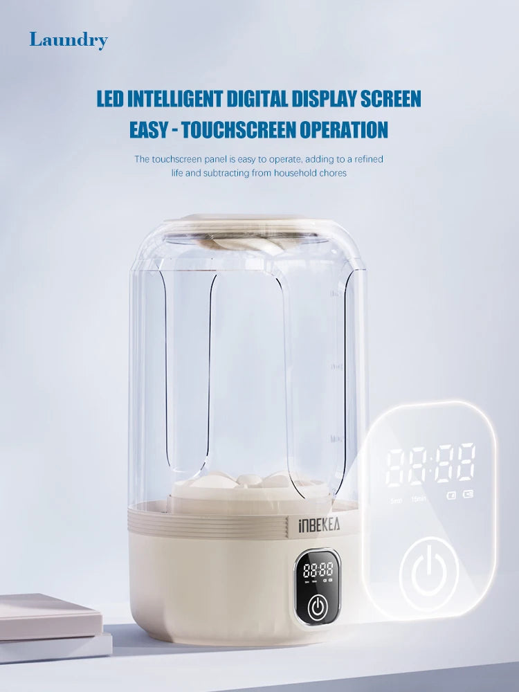 2025 wireless mini digital washing machine, rechargeable portable intelligent small underwear and sock specific washing cup 1.5L