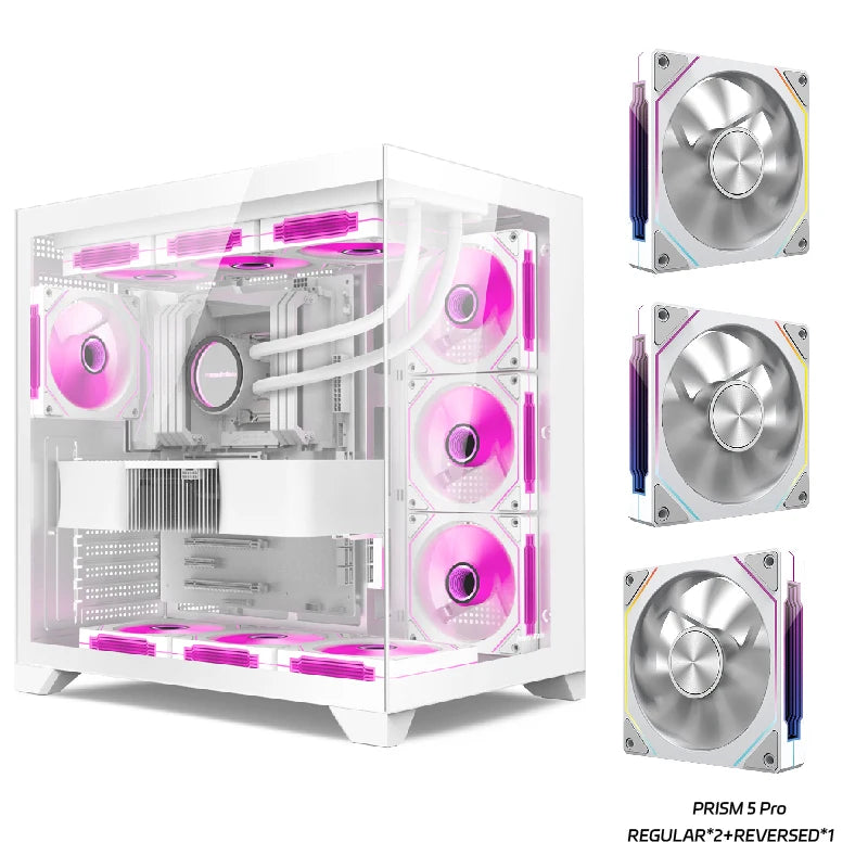 Power Train Dreamland PRO PC Gaming Case ATX MATX ITX Motherboard 360 Water-Cooled Sea View Room Double-Sided Glass Computer Cas