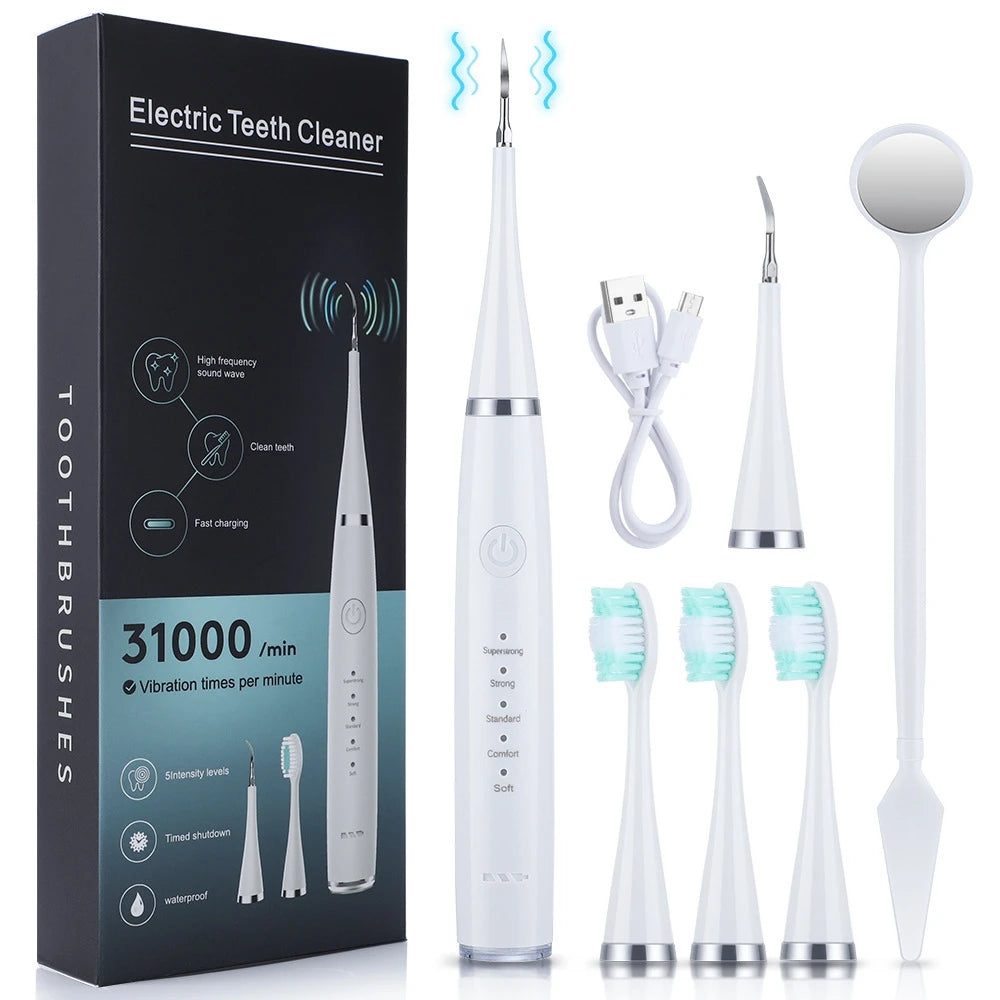 Experience total oral care with this electric toothbrush set—featuring six functions for efficient tartar removal and a healthier smile!