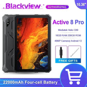 Blackview Active 8 Pro Rugged Tablets 22000mAh Battery Android 13 10.36" 2.4K Display 16GB 256GB Helio G99 48MP Camera Tablet PC