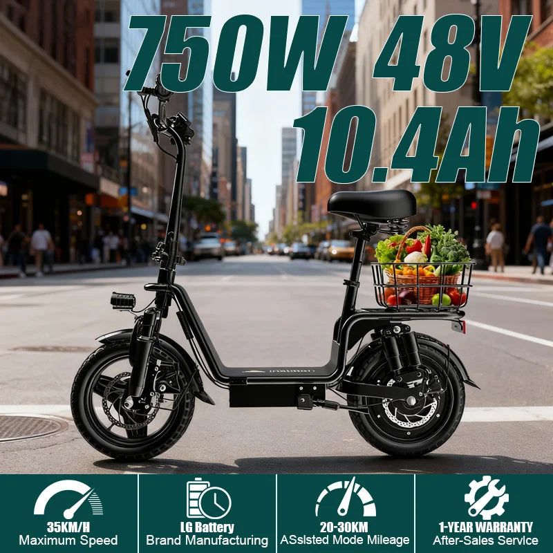 Ride comfortably on this electric scooter with weight-bearing pedals, a powerful 500W motor, and a waterproof lithium battery for a reliable and enjoyable commuting experience.