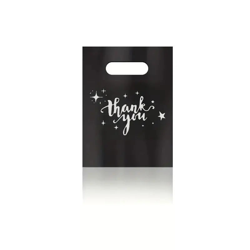 30/50/100PCS plastic thank-you bags with handles, small commercial shopping bags, gift bags, retail boutiques, clothing stores