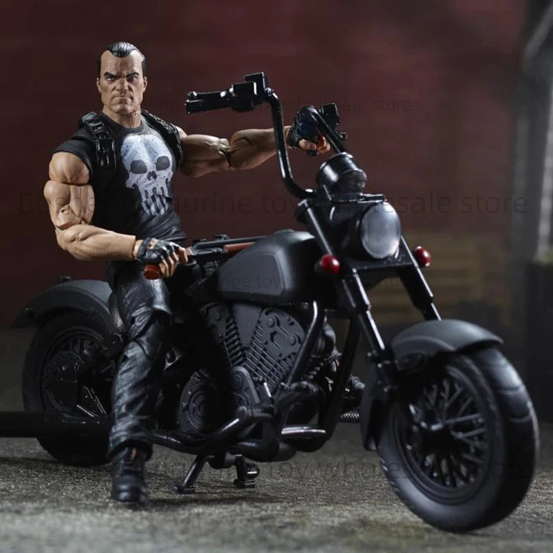 Hasbro Genuine Marvel Legends Punisher Ghost Rider Deadpool Wolverine Motorcycle Action Figure Model Toys for Boys Gifts