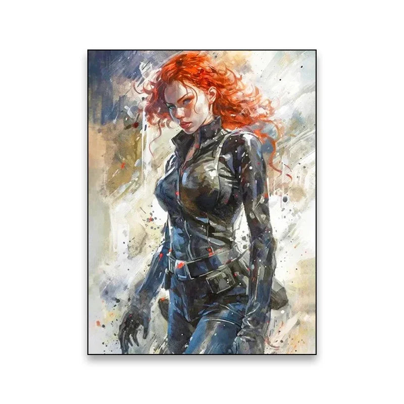 1pc Frameless Canvas Painting Marvel Movie Art Poster Spider Man Iron Man Deadpool Canvas Painting Classic Anime Character Mural