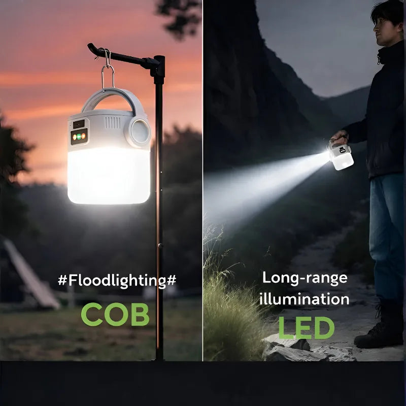 Solar Camping Lantern USB Rechargeable Outdoor Portable Waterproof Emergency Light for Hiking Backpacking Tent Activities