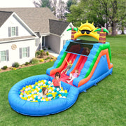 Inflatable water slide, Commercial Bounce House with Water Slide PVC and a 950W Air blower Children's playground bubble pool