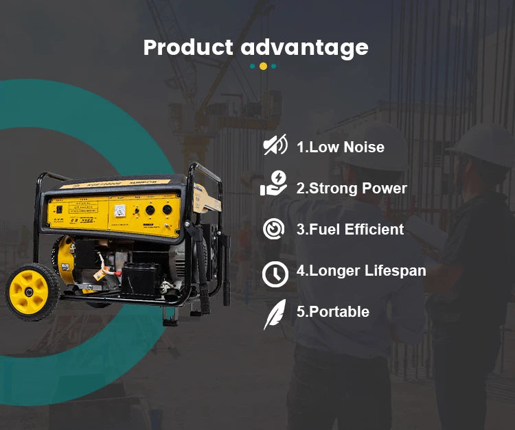 Portable 2.8/3kVA gasoline generator with recoil and electric start options.