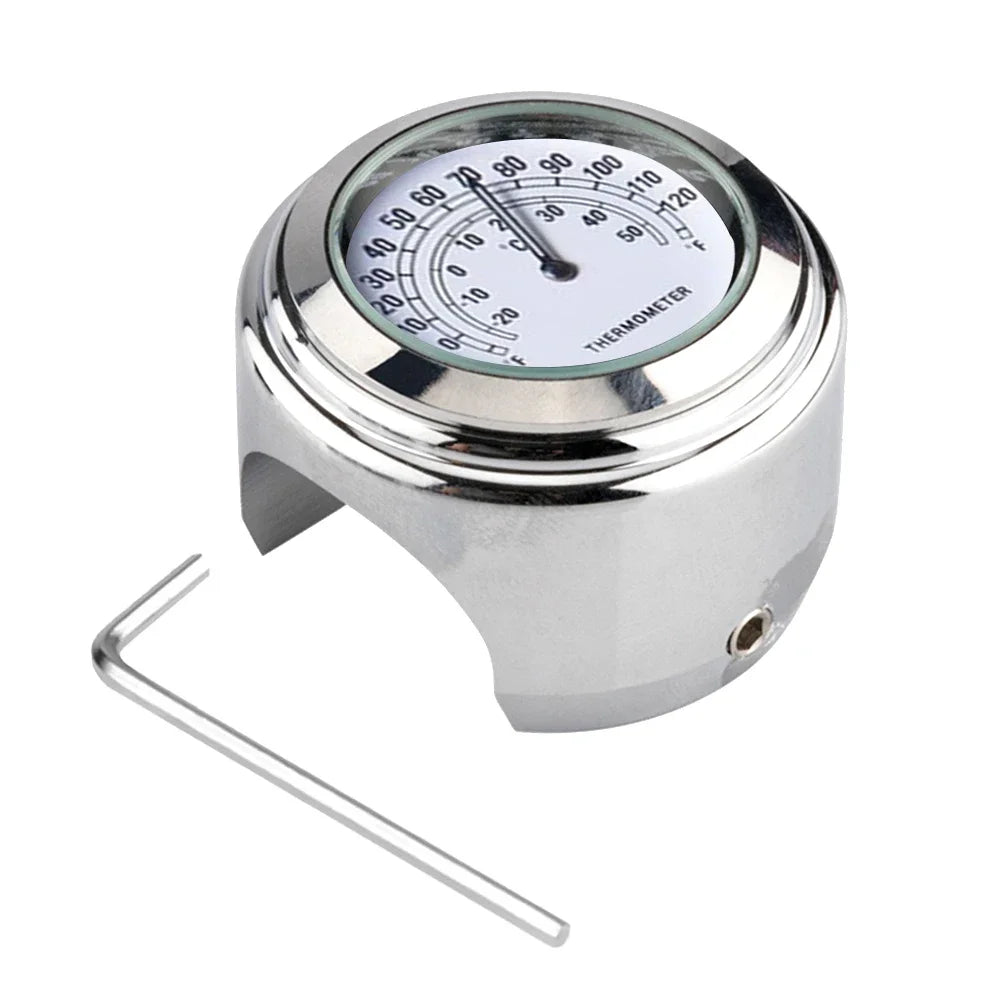 22-25MM Motorcycle Watch Thermometer Temp Gauge Waterproof Motorcycle Accessories Handlebar Clock moto styling Moto Accessories
