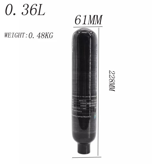 4500Psi 30Mpa 0.5L 0.42L 0.36L 500CC 420cc 360CC Carbon Fiber Cylinder Steel Bottle  Portable Tank M18*1.5 Thread