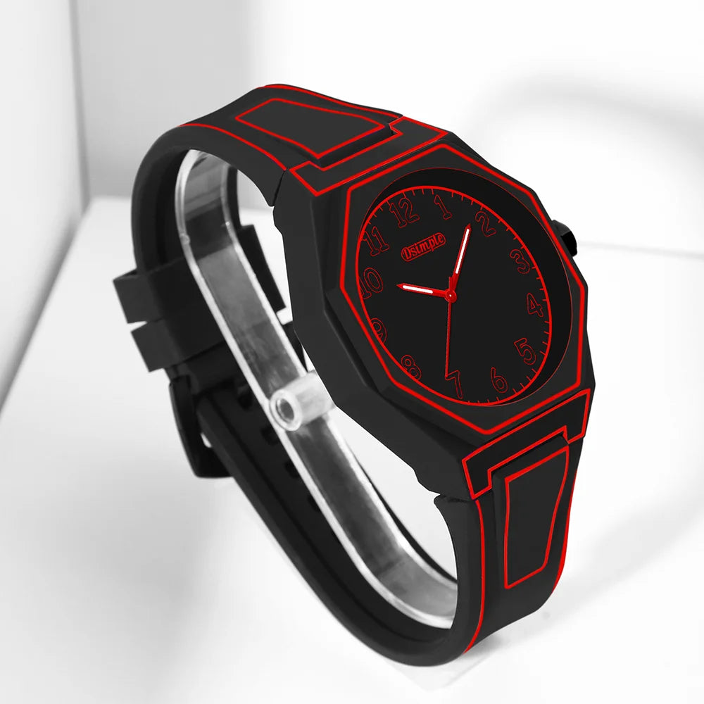 Preppy Style Quartz Wrist Watch - Round Dial, Electronic Drive, Silicone Strap, Unisex