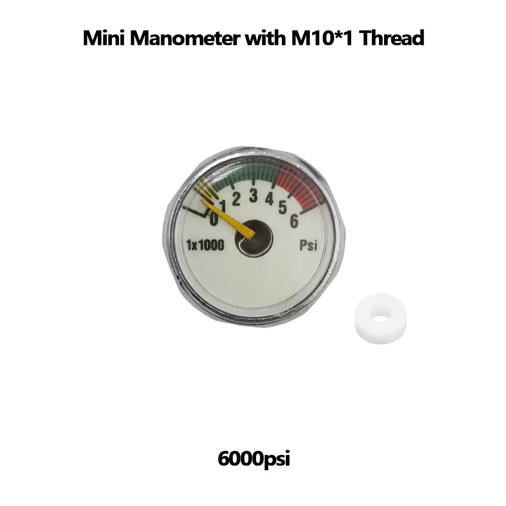 M10*1 HPA Mini Micro Pressure Gauge Manometer Small Profile 600/3500/4000/4500/6000 PSI 250/350 BAR