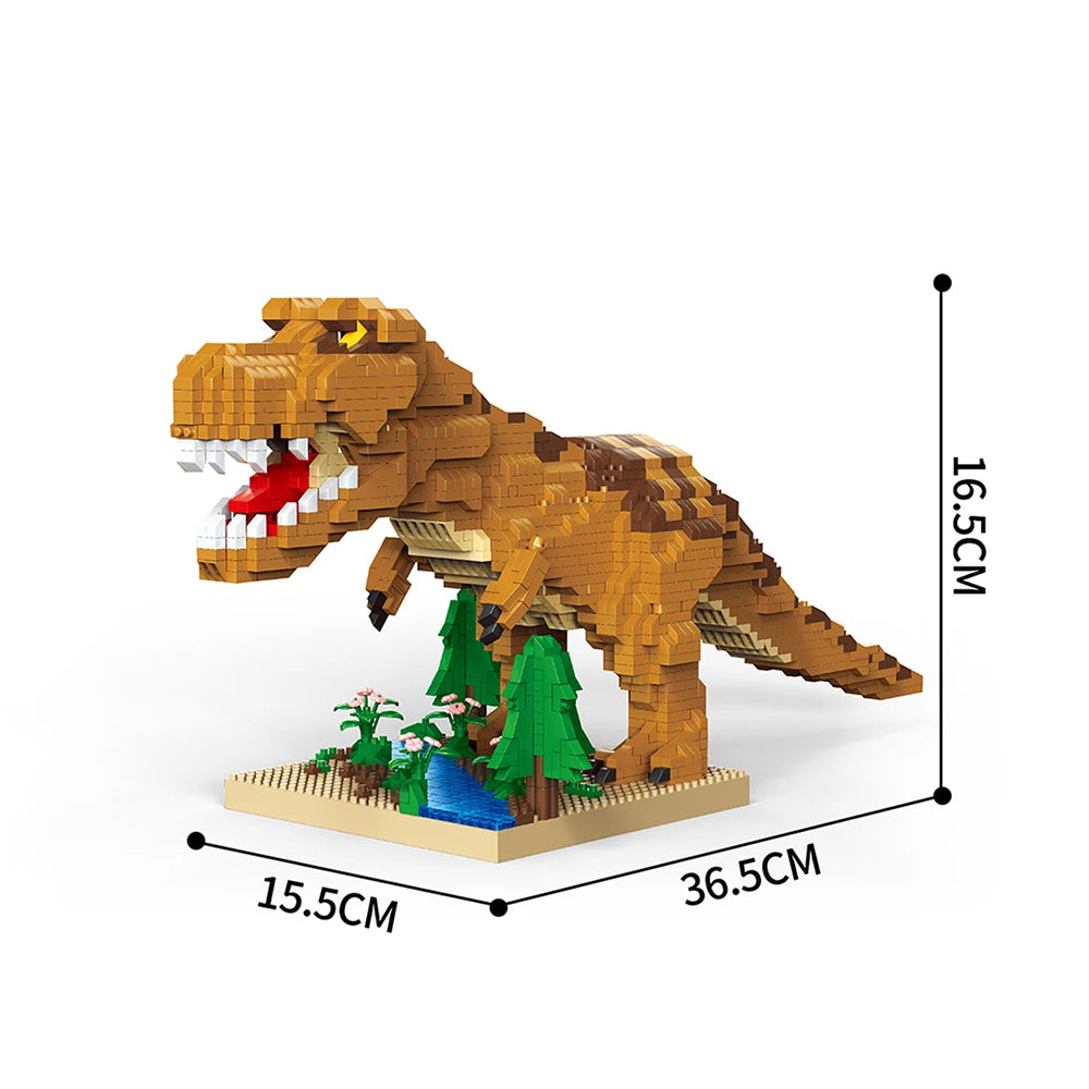 KNEW BUILT Stegosaurus T-rex Micro Mini Building Block Toys-Create Dinosaur Word,Festival Gift for Kids,Puzzle DIY Assembly Toy