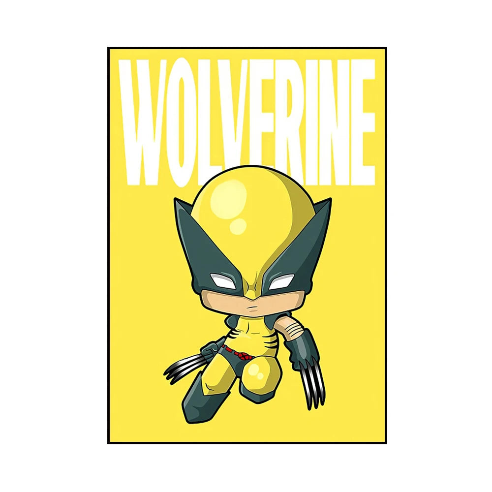 Frameless Marvel Superhero Wall Art Posters SpiderMan Iron Man Avengers Cartoon Canvas Painting Print Modern Kid Room Home Decor