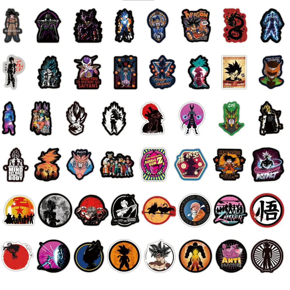 10/30/50/100pcs Cool Dragon Ball Anime Stickers Decals Graffiti Skateboard Laptop Phone Case Waterproof Decals Sticker for Kids