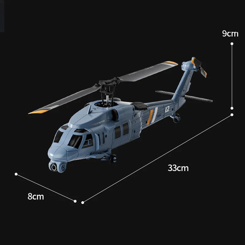 Boy 4DRC L2 RC Helicopter 8K Aerial Camera Builtin Screen Remote Control 6Axis Gyro Single Blade Black Hawk Apache Military Gift