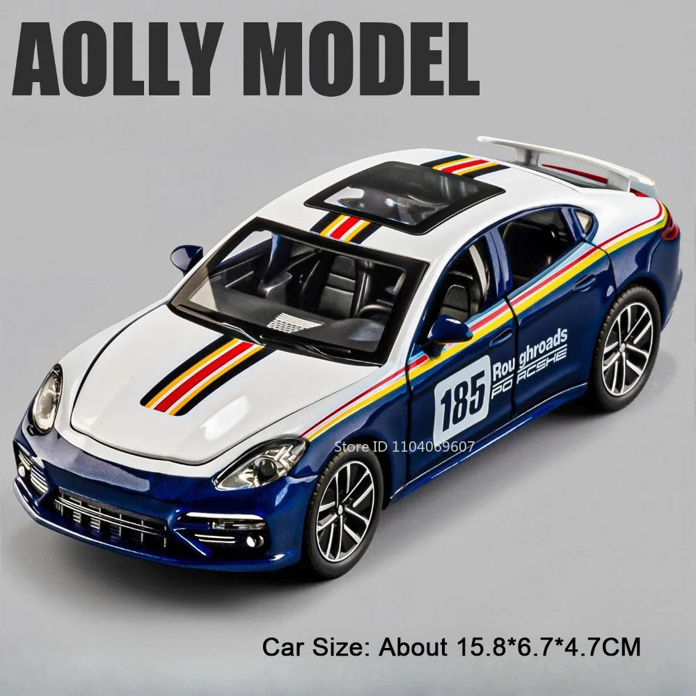 1:32 GTR Panamera Model Sports Car Toys Alloy Diecast Sound Light Doors Opened Exquisite Body Pull Back Collection Supercars