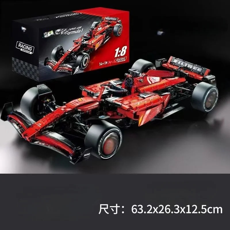 1361PCS Technical 1:8 Scale SF-24 Red  Racing Car Building Blocks Set - MOC Supercar Model Assembly Toy  Birthday Gifts