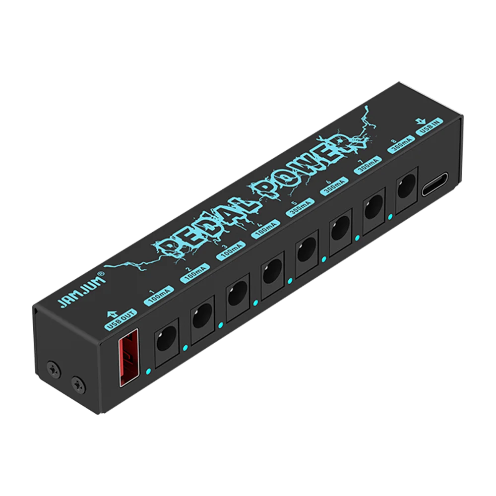 9V 8-Isolated Output Guitar Pedal Power Supply | Type-C/USB Input, Short-Circuit Saf