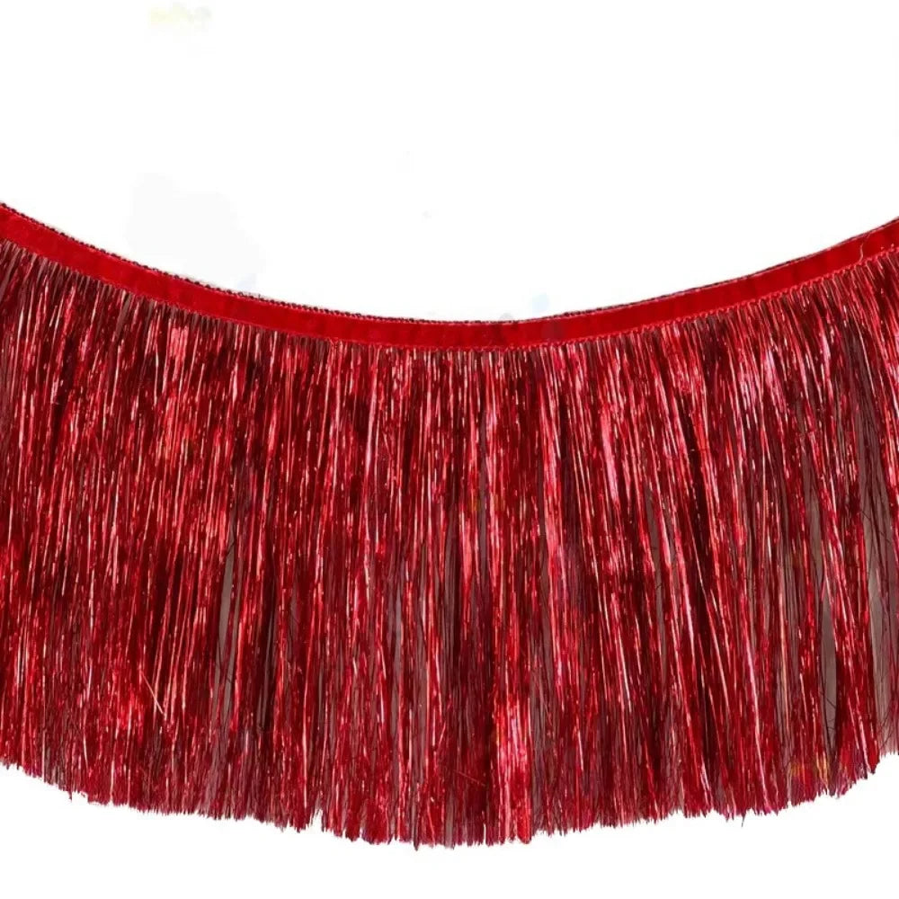 Multicolor Drizzle Garland Encryption PET Metallic Foil Fringe Thickening Background Ornament Tassel String Party Supplies