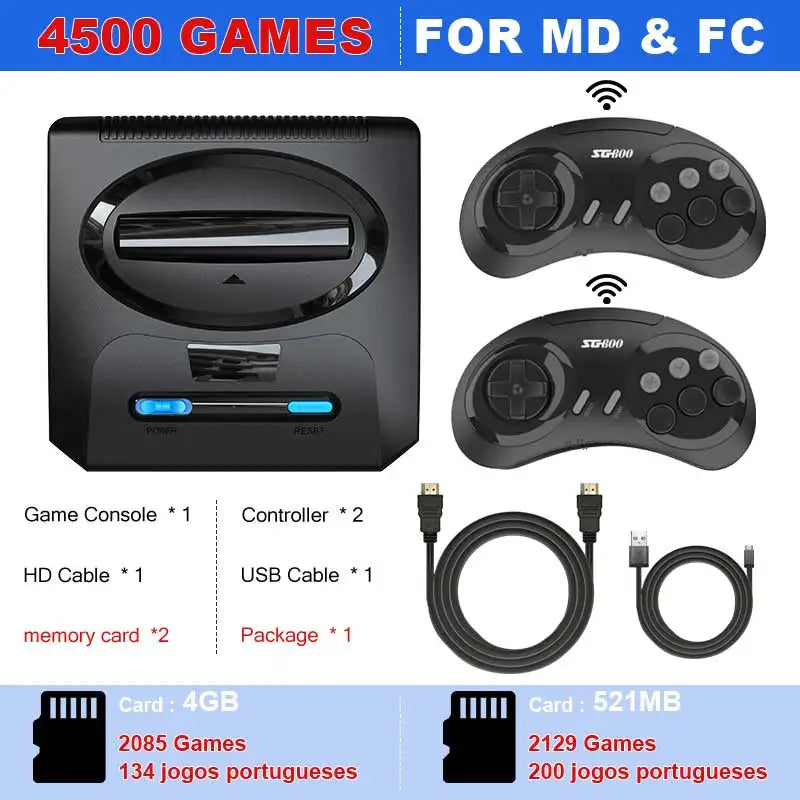 16BIT Segas-MD Video Game Console For Sega Mega Drive Genesis Dendy Console Support HD Output Retro Game Machine