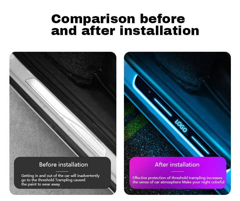 Customized For BYD Atto 3 EV yuan song han 2022 2023 Car Welcome Door illuminated Sill Light Logo Lamp LED Car Pedal Decoration