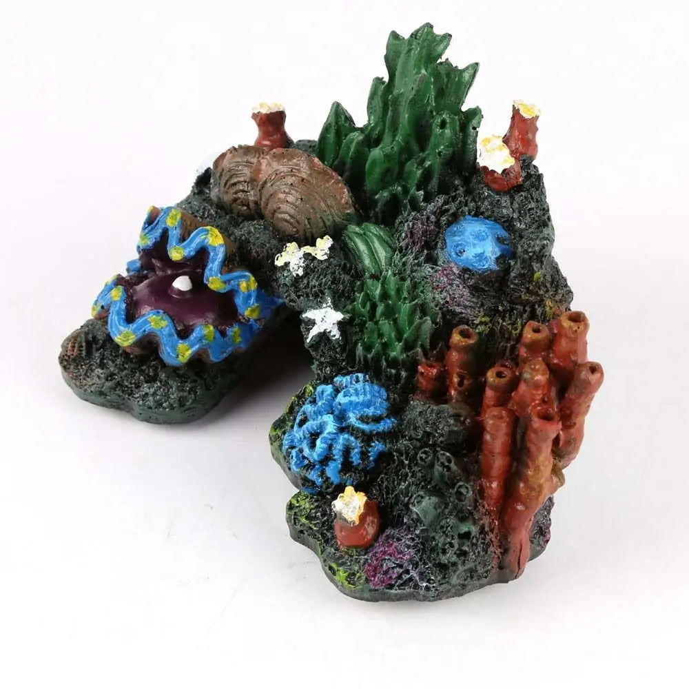 Fish Tank Ornament Simulated Coral Reef Island Resin Plant Mountain Aquarium Decoration Home Landscaping Background Decor