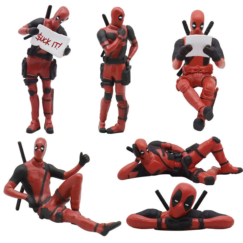 Anime Deadpool Action Figure Car Interior Decoration Toy Pendant Car Accessories Model Mini Doll Figurine Kids Toys Gift