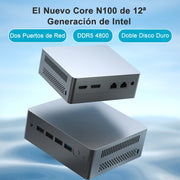 Experience powerful performance with this Intel N100 mini PC—quad-core processor with Turbo Boost up to 3.4GHz, 8GB LPDDR5 RAM, 256GB storage, 4800Hz dual RJ45 LAN with firewall, Windows 11, and 4K support for smooth multitasking and secure networking!