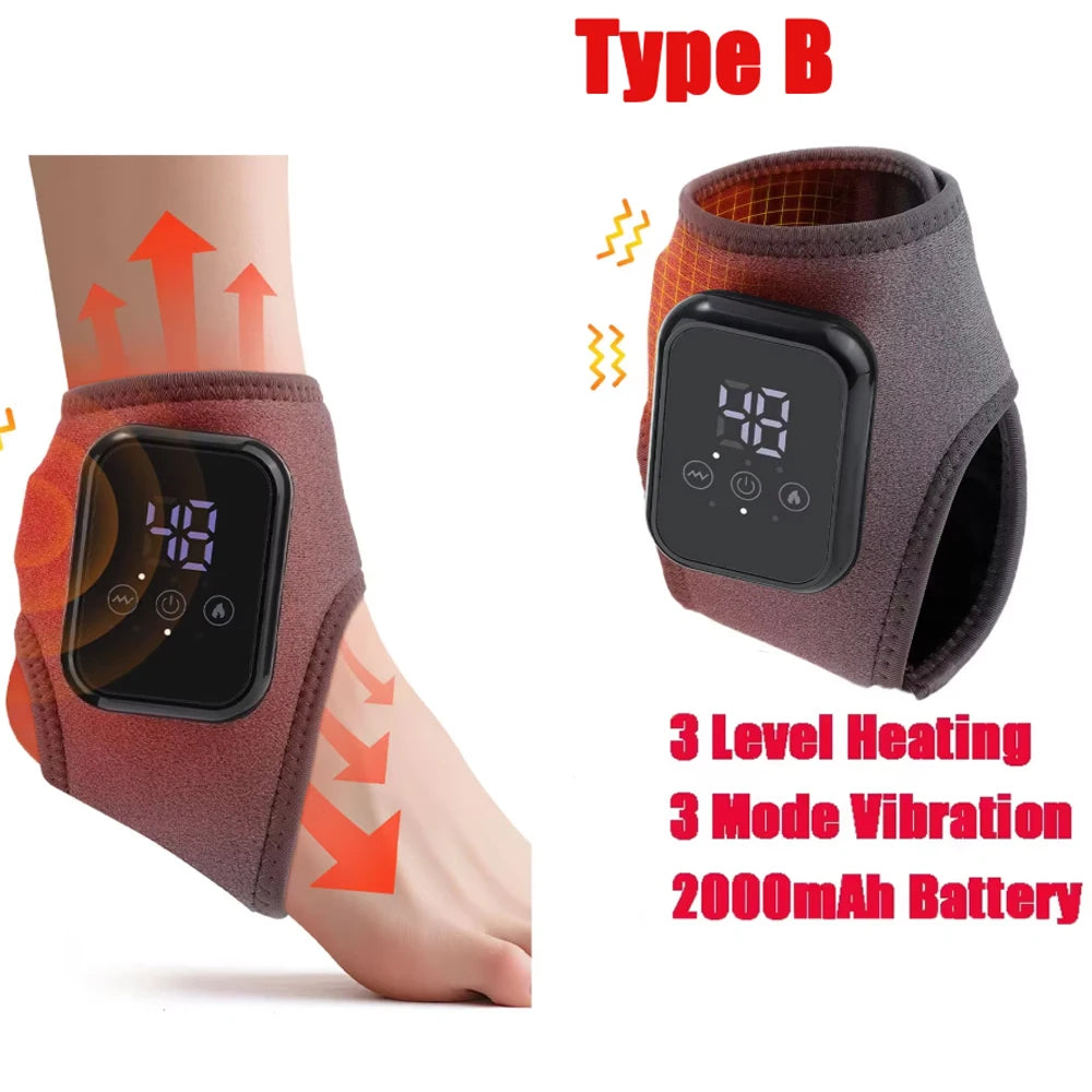Electric Ankle Foot Massager Vibration Hot Compress Smart Air Pressure Multifunctional Brace Support Relaxation