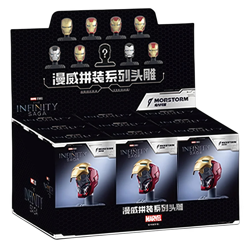 MORSTORM Tony Stark Iron Man Helmet MK7 MK15 MK46 MK85 MK42 MK21 MK 16 Anime Figure Model Assembly Toys Blind Box Christmas Gift