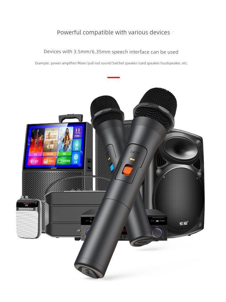 Wireless Microphone U Band Rod Stereo Handheld Microphone Outdoor Square Dance Power Amplifier, Speaker Singing Universal Headset
