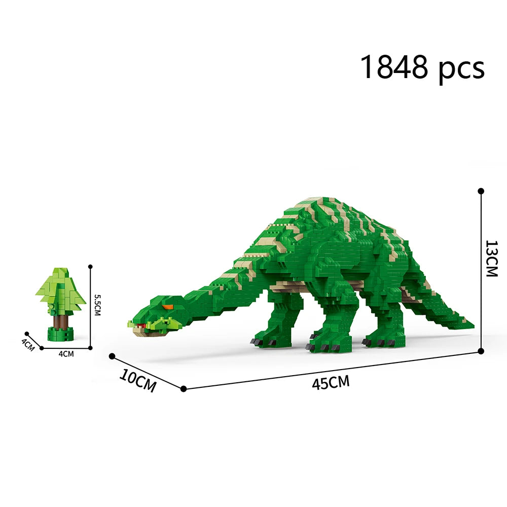 KNEW BUILT Stegosaurus T-rex Micro Mini Building Block Toys-Create Dinosaur Word,Festival Gift for Kids,Puzzle DIY Assembly Toy