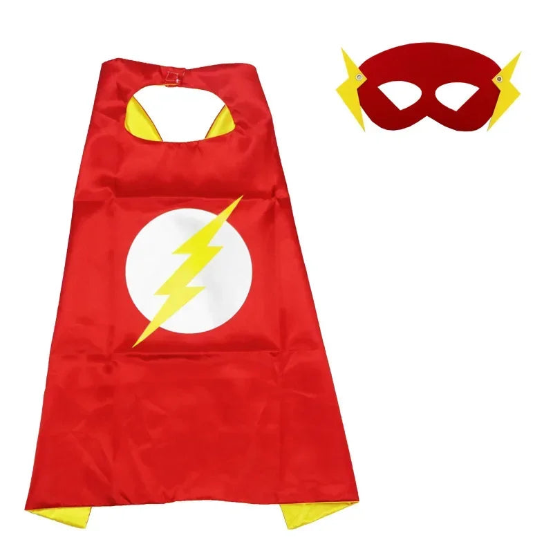 Super Hero Masquerade Mask Cape Cloak Anime Spider Man Batman Cloak Action Captain America Figure Toys Cosplay Child Party Gifts