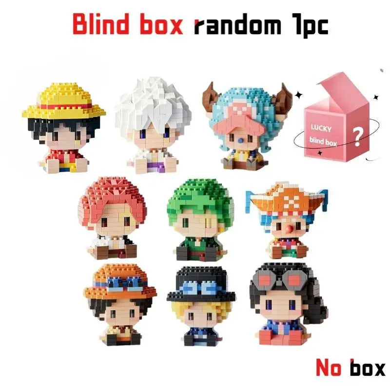 ONE PIECE Sun God Nika Luffy Micro Building Block Chopper Ace Buggy 3D Anime Model Assembly Mini Bricks Figure Toys For Gift